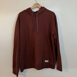 Eddie Bauer Mens Everyday Pullover Sweatshirt Hoodie Rust Red Orange Mens Size L